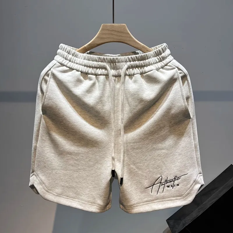 

Мужские летние спортивные брюки с вышивкой, модные, для бега и фитнеса, свободного прямого кроя, повседневные, для баскетбола, с охлаждающим эффектом