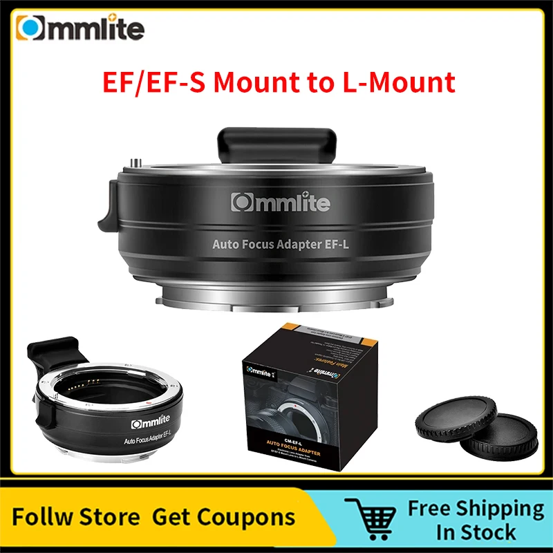 

COMMLITE CM-EF-L Electronic Lens Adapter from Canon EF/EF-S Mount Lens to L-Mount Camera Panasonic Sigma Leica Lightweight