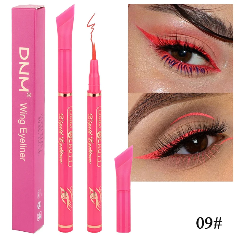 12 Color 2 In1 Winged Tail Color Liquid Eyeliner Pencil Lasting Sweatproof Not Easy To Faint Matte Quick-Drying Eyeliner Makeup