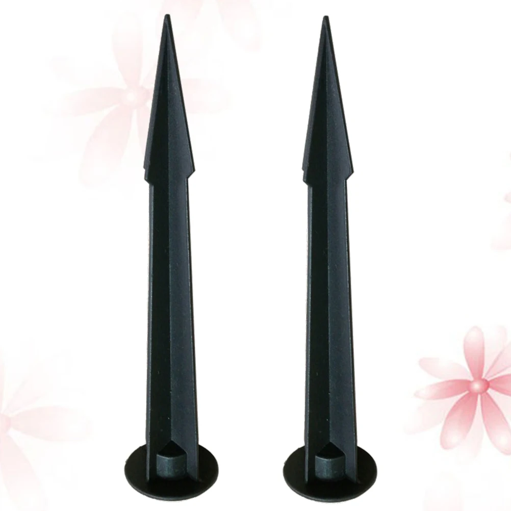 

2PCS Landscape Light Stake Accessories Black Color Easy Installation Solar Stakes Ground Spike Holder Aluminum Pathway Lights