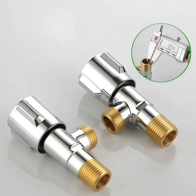 1/2 for Bathroom Kitchen Toilet Sink Copper Angle Stop Valve Hot and Cold Water Stop Valve High Quality Quick Open Faucet Valve