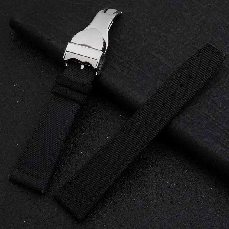 High Density Nylon Black Watchband 20mm 22mm Watch Band Fold Deployment Buckle Watch Accessories For TUDOR Strap Accessories