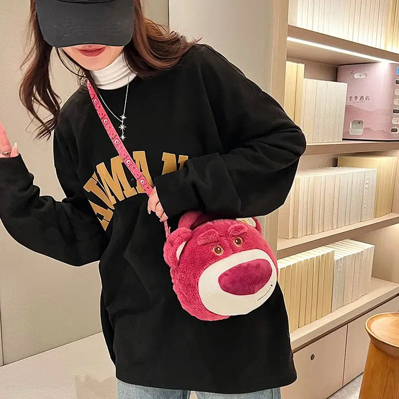 Disney Crossbody Bag for Girl Women Cute Cartoon Lotso Shoulder Bag Ladies Handbags Luxury Designer Tote