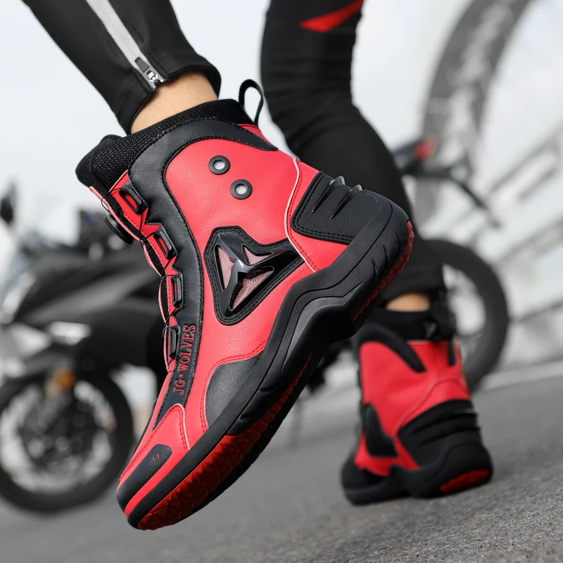 

Motorcycle protective riding boots men four season high cut breathable comfortable anti slip off-road equipment cycling boots