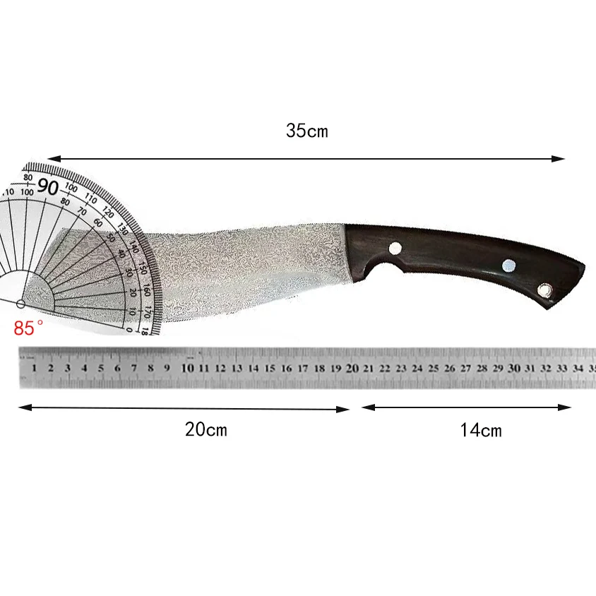 8 Inch Wood Chopper Knife BG42 Aviation Special Steel Blade Sharp Machete Hatchet Chop Cleaver Handmade Longquan Kitchen Knives