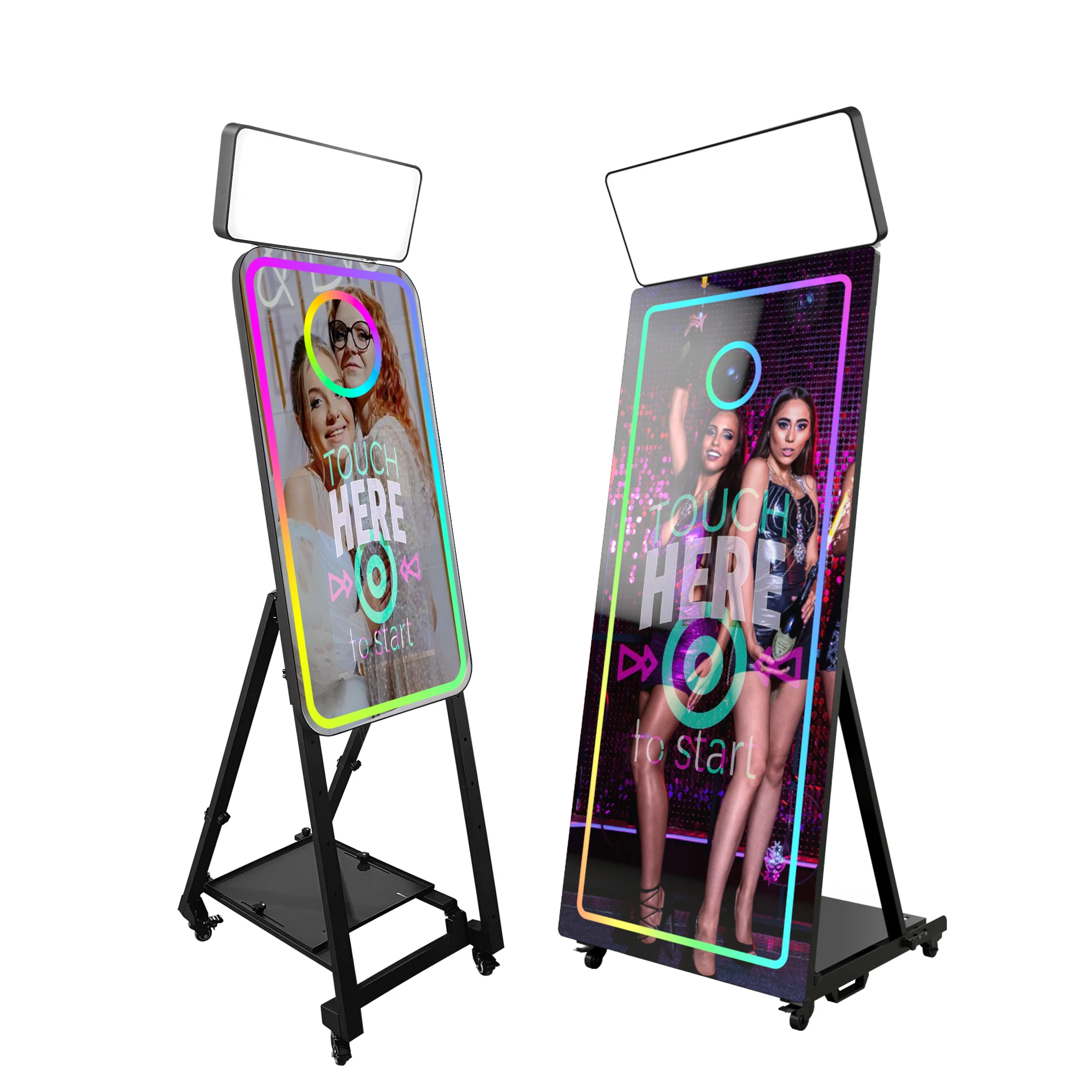 

Ultra-thin 65Inch Touch Screen Magic Mirror Wedding Photo Booth Shell Complete Set With Camera And Printer Mirror Booth
