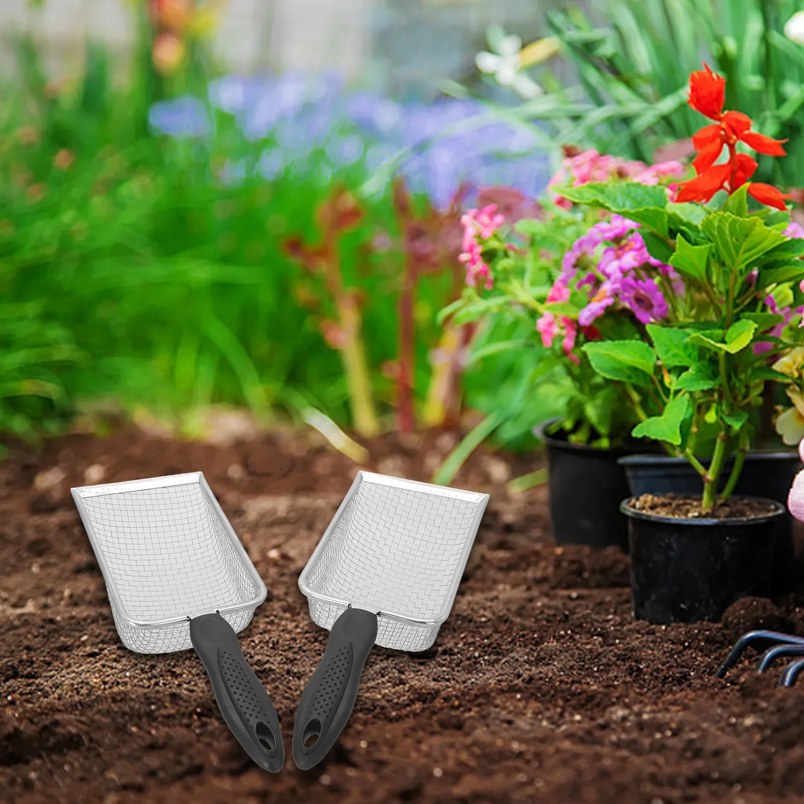 

Ergonomic Handle Gardening Tool Garden Preparation Efficient Filtering Mesh Size 3.8mm Mesh Size 5.0mm For Compost For Gardening