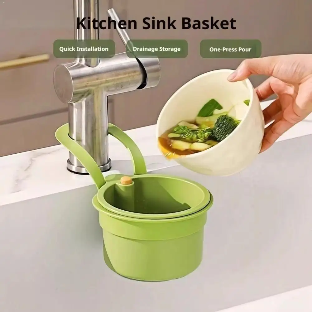 Hanging Drain Basket Kitchen Vegetable Hanging Washing Drain Rack Food  Storage Basket Household Cleaning Trash Filter