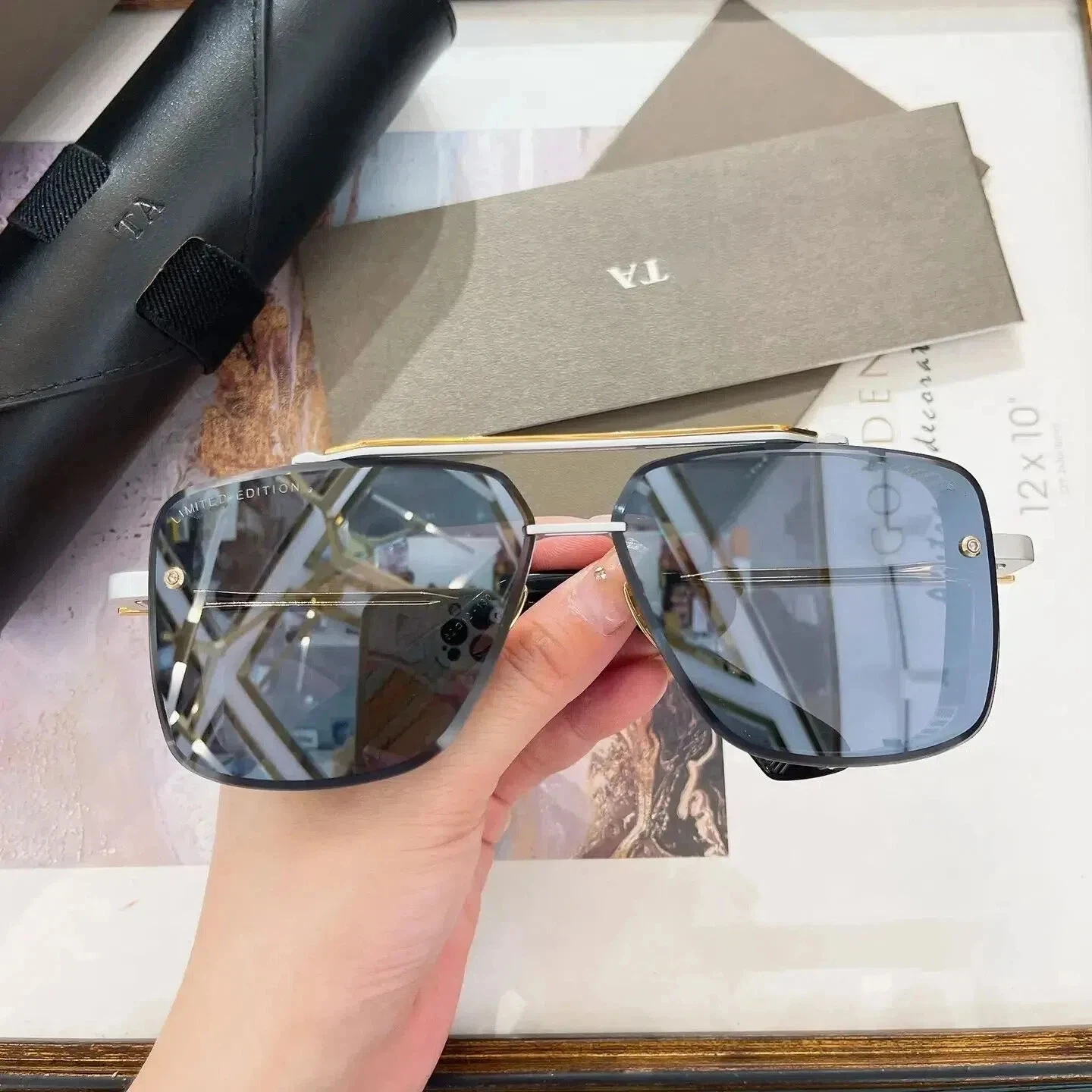 

Authentic For DIYTA DT DTS121 MACH SIX LIMITED EDITION Men Women Sun Glasses Classic Vintage Alloy Frame Couple Eyewear With Box