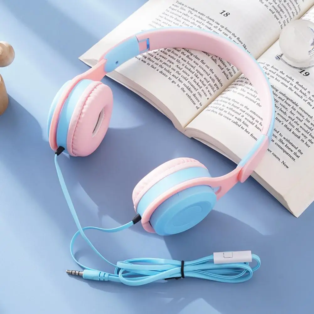 Kids Headphone  Useful Ergonomic Design High Performance  Stable Transmission  Microphone Headphone for Listening to Music