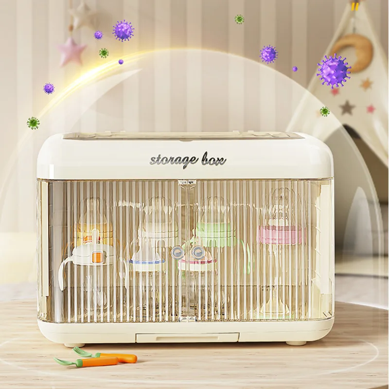 Baby Bottle Storage Box, Baby Supplies Tableware Storage Box, Auxiliary Food Tool Storage Cabinet, Bowl and Dish Drain Storage