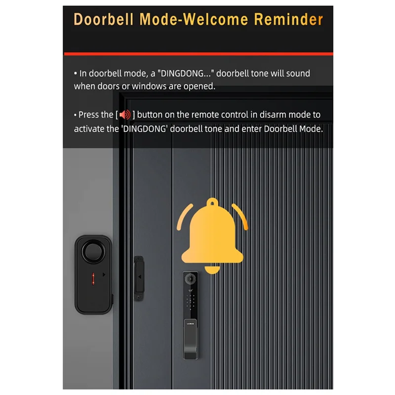 AAAEL-Door Window Burglar Alarm Sensor Wireless Remote Control Anti-Theft Alarm System Kit Home Security Door Open Detector