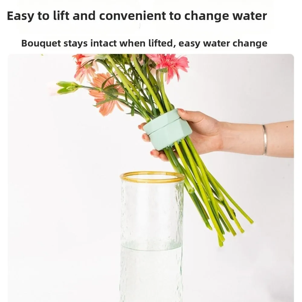 Reusable Spiral Ikebana Stem Holder Flexible 17 Holes Flower Arrangement Holder Rotatable Waterproof DIY Bouquet Twister