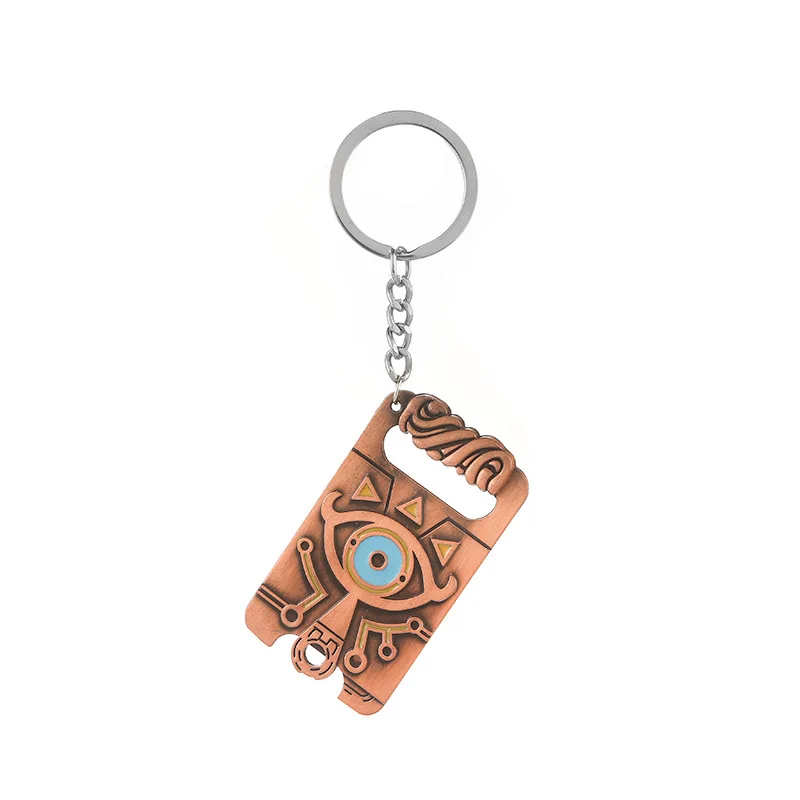 Mode Vintage Charme Atem der Wilde Emaille Schlüsselbund Für Männer Sheikah Auge Zeichen Metall Anhänger Schlüsselring Cosplay Schmuck