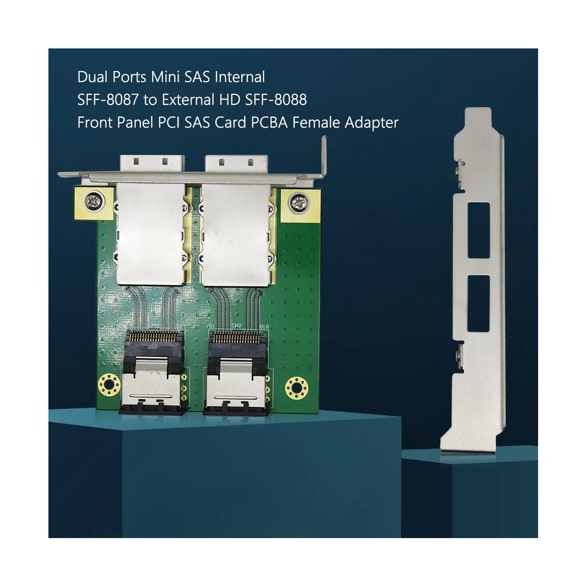 Dual Ports Mini SAS Internal SFF-8087 to External HD SFF-8088 Sas26P PCI SAS Adapter Card