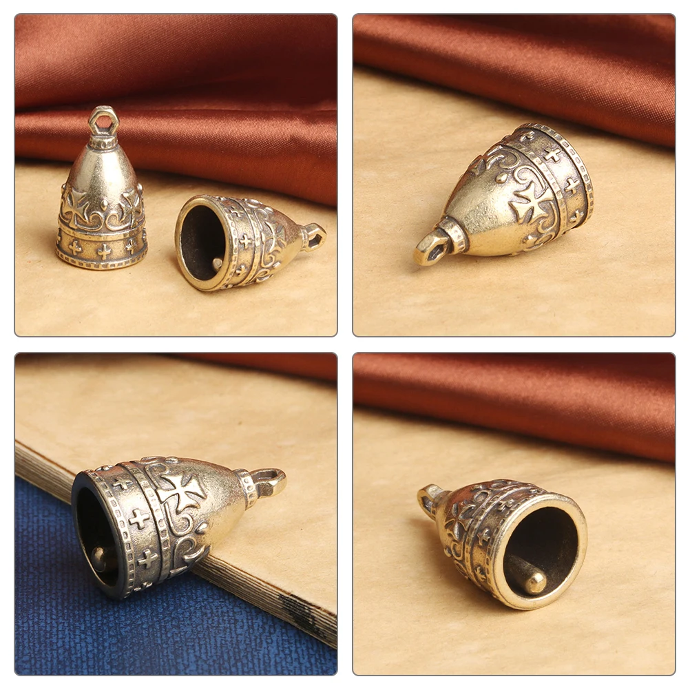 

4Pcs Vintage Copper Bells Portable DIY Craft Hanging Charms Small Bells for Festival Holiday Decorations Bell Hanging Charms