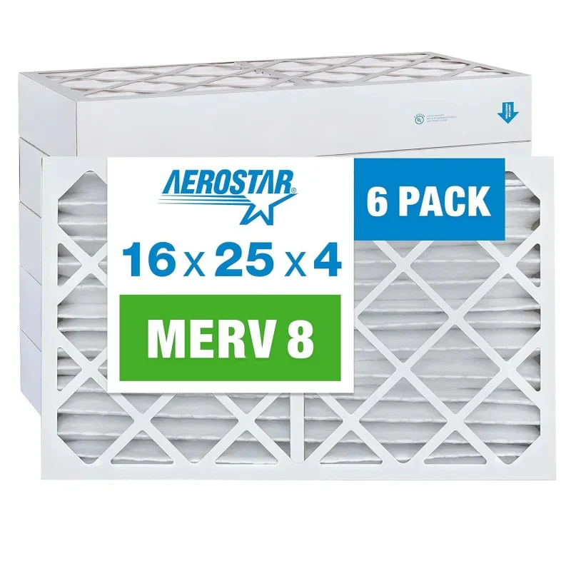 16x25x4 MERV 8 pleated air, ac furnace, 6 (actual size: 15 1/2 