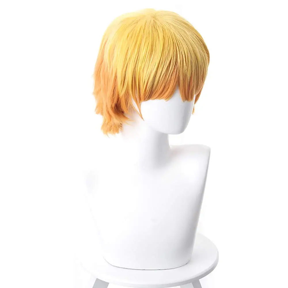 

NEW Synthetic Anime Cosplay Wigs Agatsuma Zenitsu Short Blonde Yellow Orange Heat Resistant Synthetic Hair Wigs