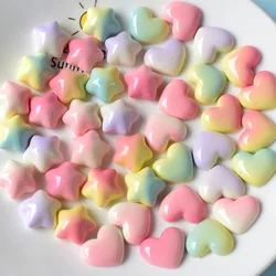 10 Pcs New Cartoon Sweet Gradient Color Love Pentagram Peach Heart Resin Scrapbook Diy Decorative Jewelry Accessories A83