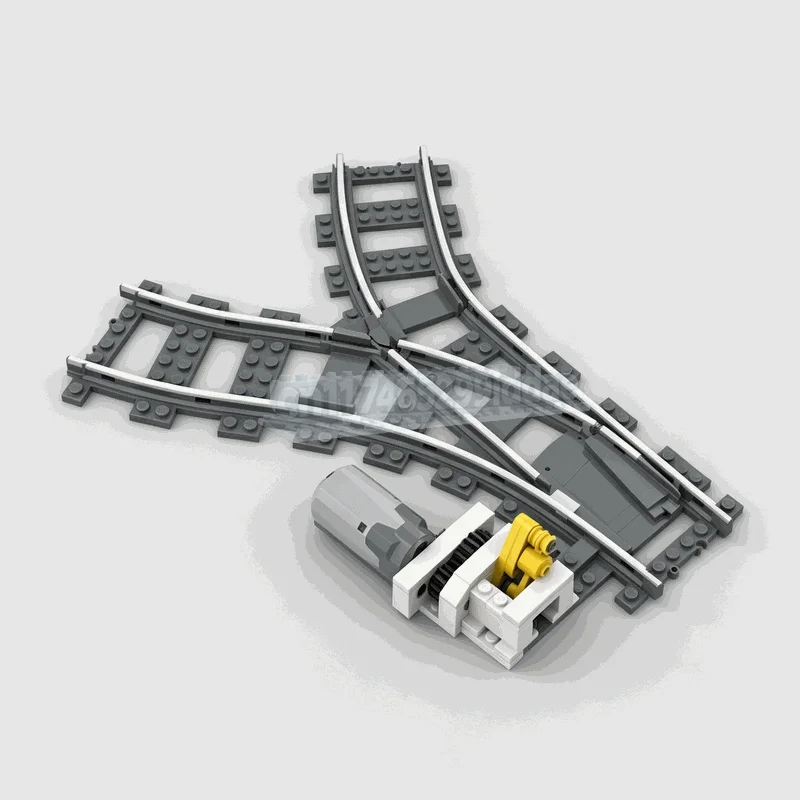 39PCS Low Profile Switching Machine MOC Creative Building Blocks Model DIY Assembly Puzzle Train Track System Toy GiftS Bricks