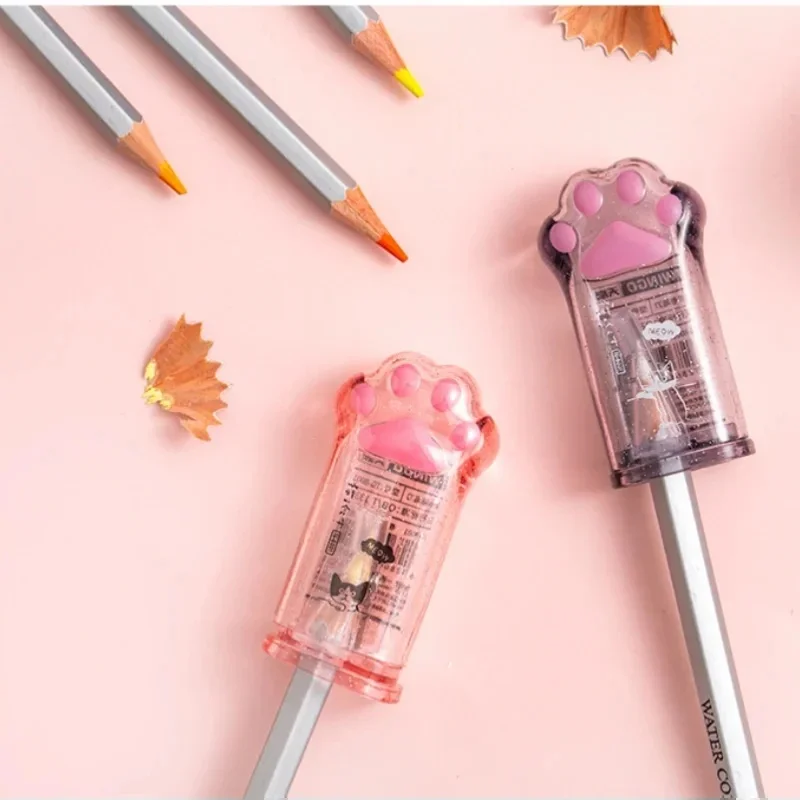 1-12pcs Kids Kawaii Cat Paw Pencil Sharpener Cute School Stationery Korean Stationery Gift for Children Office School Supplies