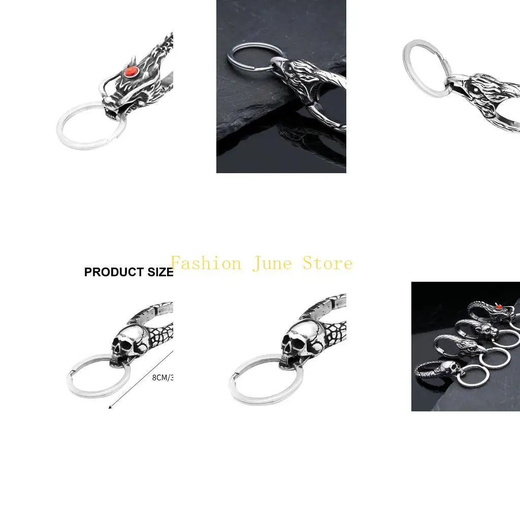 N5KA Practical Stainless Steel Holder With Eye Catching Dragon Head Designs Portable for Versatile Use Stylish Outfits