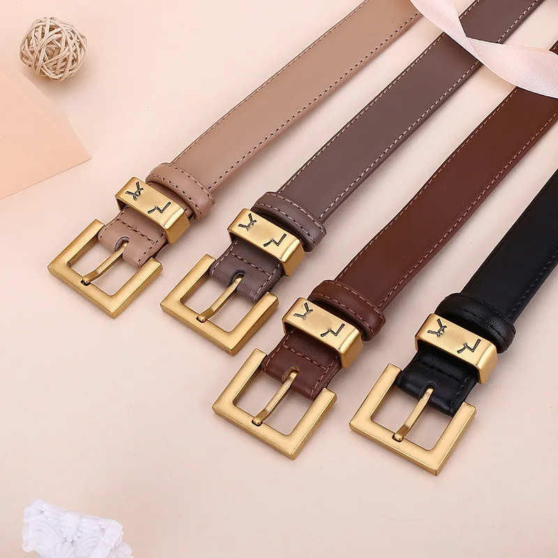 

2024 Orginal Design Metal Buckle Jeans Belt Strap Women Fashion Genuine Leather Waist Belt High Quality Cowhide Waistband Belts