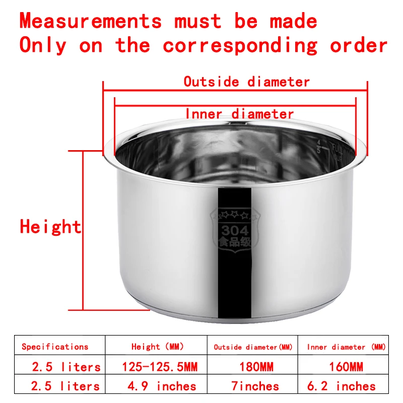 Pentola a pressione elettrica fodera in acciaio inox 304 per uso alimentare Multi-ciotola zuppa pentola per Porridge accessori per fornello biliare