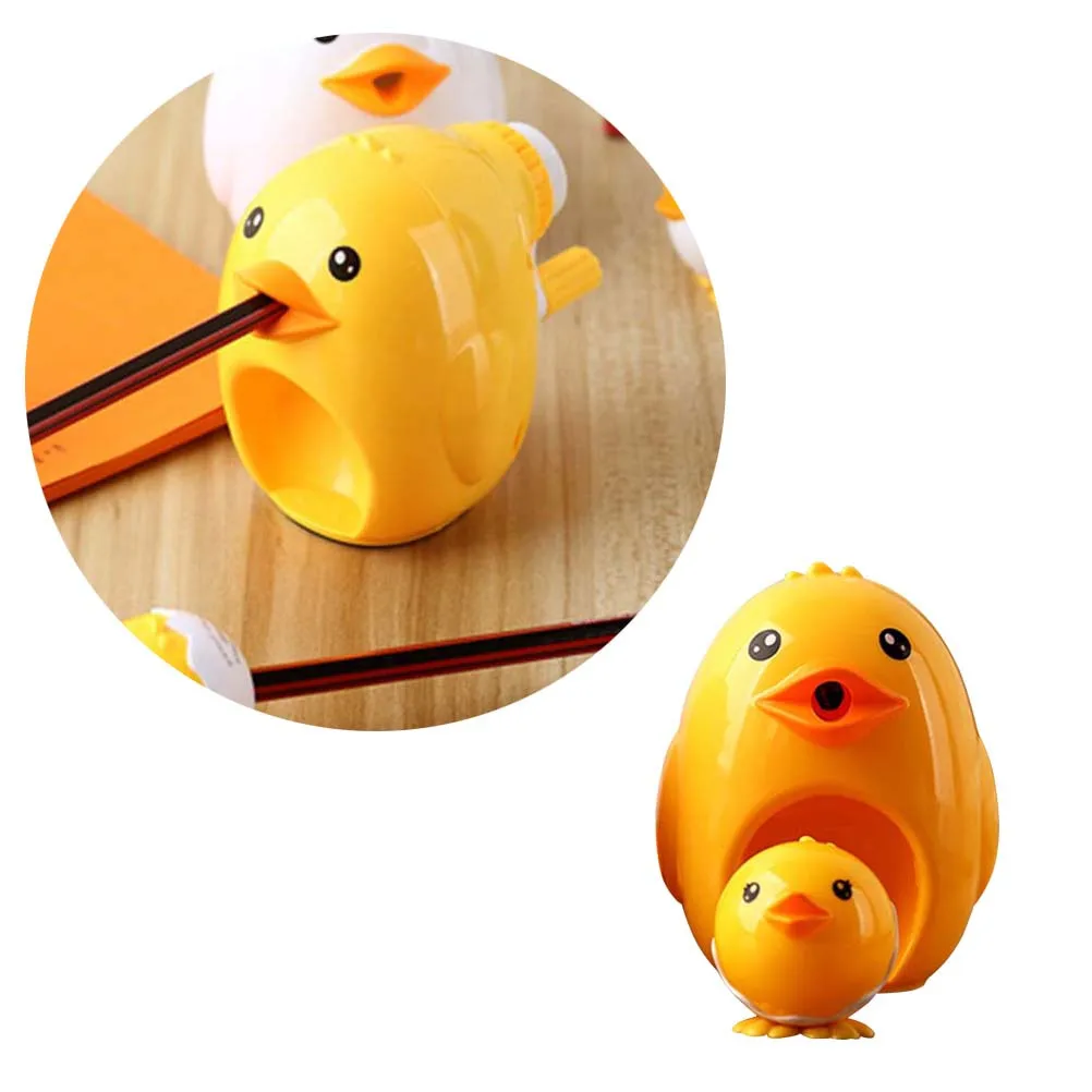 Duck Shaped Pencil Sharpener Lovely Design Writing Drawing Tool for New Term Birthday Gift Yellow