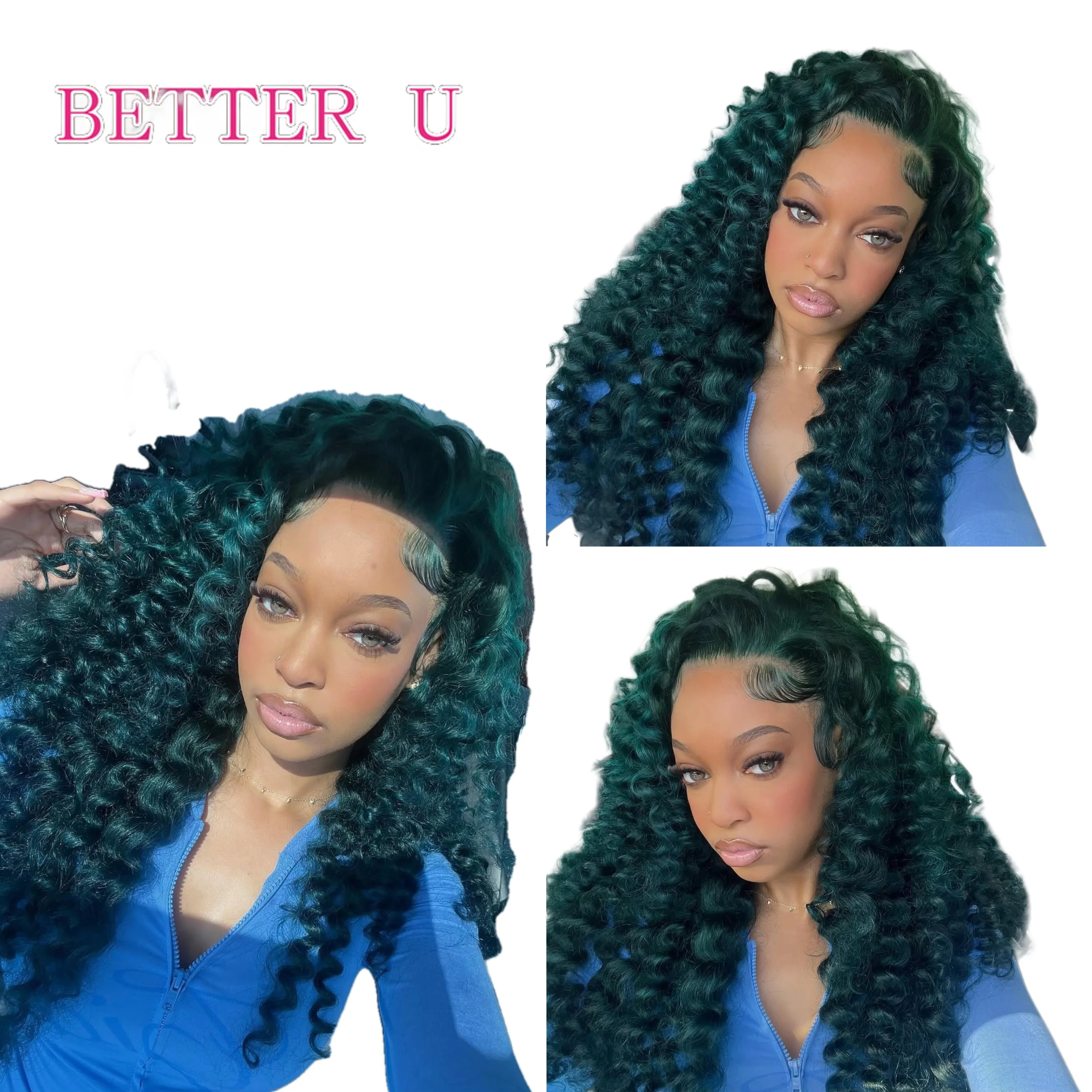 250% أخضر داكن 13x6 الدانتيل شعر مستعار أمامي شعر الإنسان شعر مستعار مجعد قبل قطعها البورمية الشعر الخام 13x4 الدانتيل الباروكة الأمامية شعر الإنسان للنساء #1