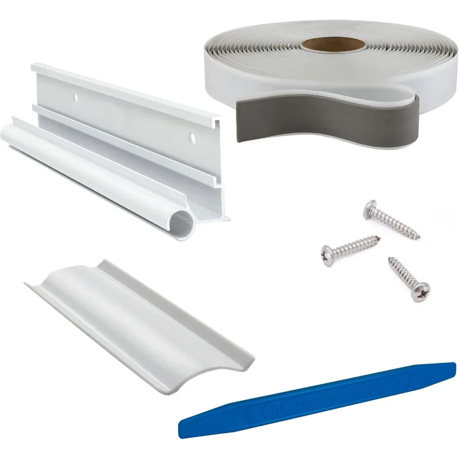 

RV Awning Trim with Gutter for Outdoor Shelter Applications Durable Aluminum Trim Pieces in Black or White Color Options 92-Inc