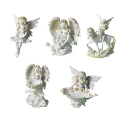 Fairy Statue Decorative Art Crafts Collectible Creative Resin Girl Figurine for Shelf Cabinet Entrance Fireplace Bookshelf