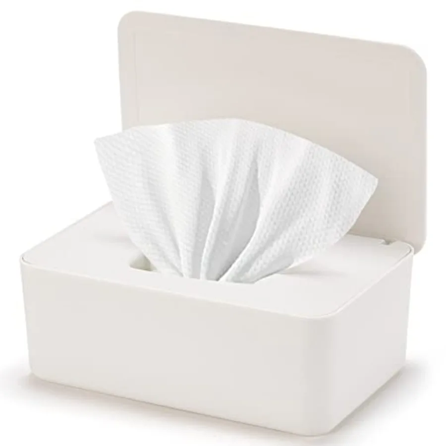 

Baby Wipes Dispenser, Wipe Holder for Baby and Adult, Keeps Wet Tissue Fresh, Non-Slip Wipes Case, Flushable Wipe Container wit