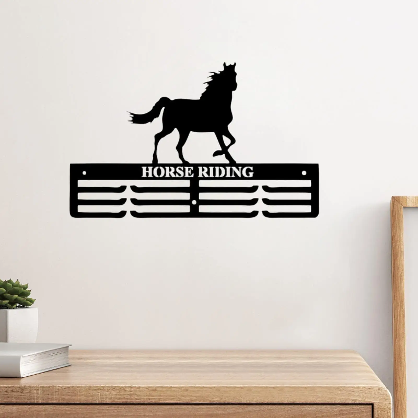 Equestrian Hurdles Medal Holder Black Iron Easy to Install Awards Holder Hanging Medal Holder Medal Wall Hanger Medal Rack Frame