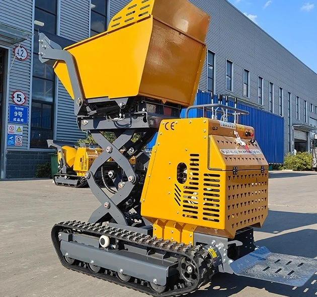 Liftable Tracked Dumper, Crawler Hydraulic Transporter for Mortar, Lime and Construction Bulk Material Transportation
