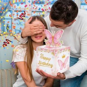 صندوق نقود مع بطاقة كيك للرجال والنساء, هدية عيد ميلاد, ضخ مضحك, هدايا أعياد ميلاد إبداعية, الذكرى السنوية, 1 قطعة أعلى 8 بيع الكبار الذكور موضوع عيد ميلاد - No6