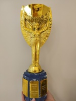 Football Trophy Cup Jules Rimet Trophy CPU Nice Gift for Soccer Souvenirs Award Soccer Ball Fans Collection