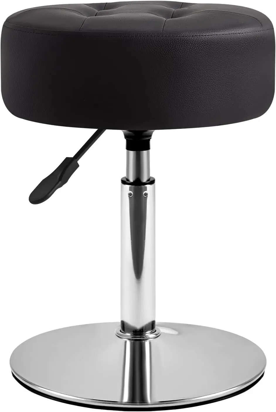 

Регулируемая по высоте 360-градусная подставка ° Вращающийся туалетный стул, круглое кресло для макияжа с обивкой для ванной и гостиной, современный пуф черного цвета