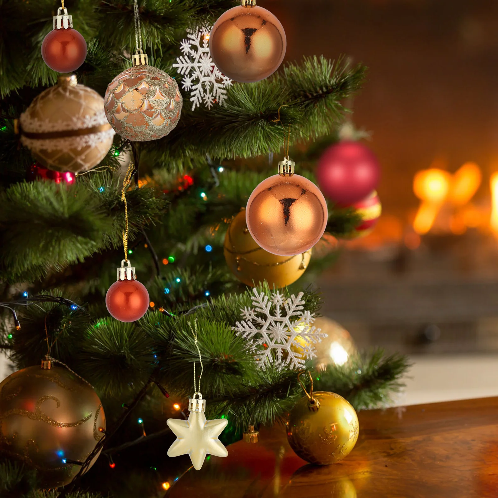 

42Pcs Christmas Tree Ball Decorations Lovely Hanging Pendants Xmas Party Ornament Set for Teens Friends Family Gift Idea