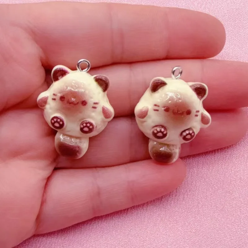 10pcs resin cute Siamese cat animal jewelry pendant DIY cute cat pet earrings necklace keychain accessories