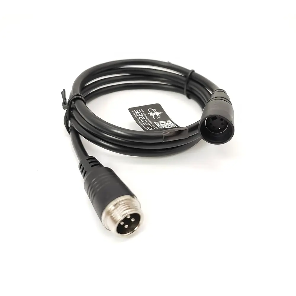GX12 4 pin Connector Circular MINI DIN Connector Straight Female To GX12 Male 4 Pin Black Injection Cable 1m AWG28