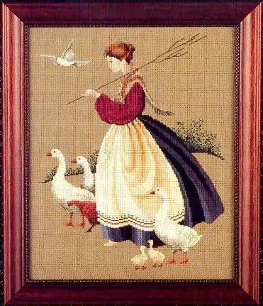 40-48 Duck girl Cross Stitch Kits Embroidery Needlework Sets  DIY Cross-stitch Canvas Sewing Crafts