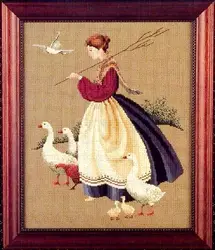 40-48 Duck girl Cross Stitch Kits Embroidery Needlework Sets  DIY Cross-stitch Canvas Sewing Crafts