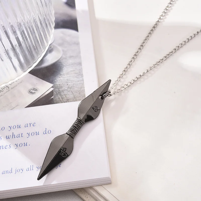 Naruto Necklace Kakashi Kunai Zumaki Shuriken Action Doll Accessories Metal Alloy Pendant Cosplay Cartoon Anime Collection Toy