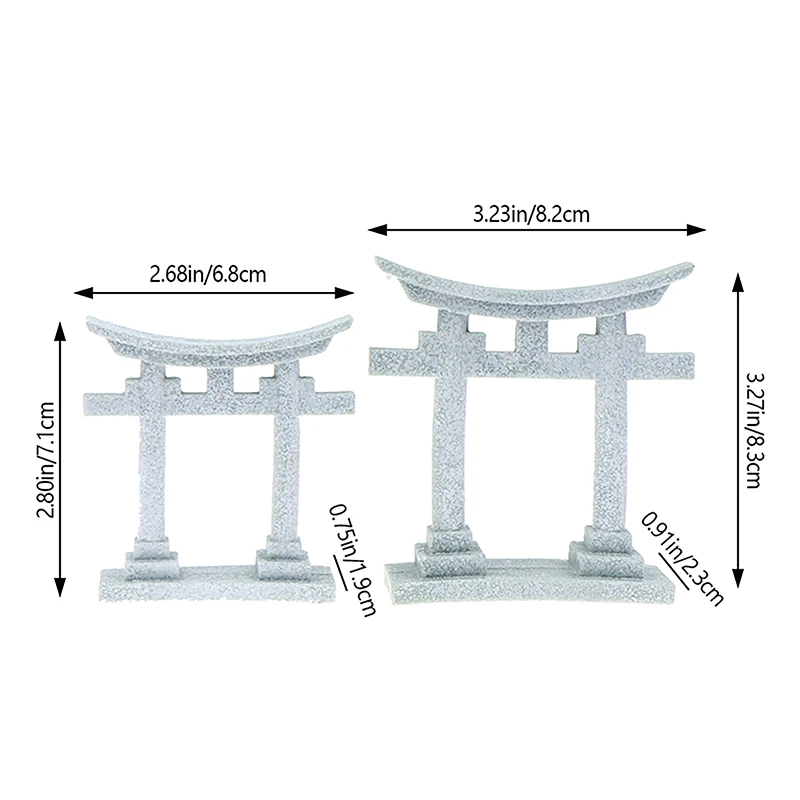 Japanese-style Torii Gate Aquarium Decor Miniature Ornament Sandstone Garden Shrine Shinto Landscape Micro Decoration Simulation