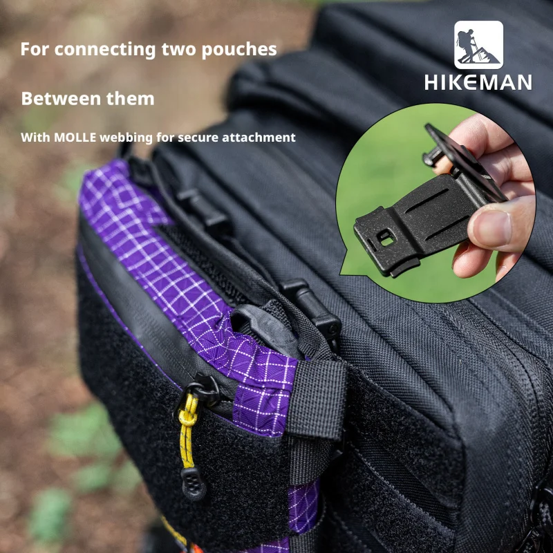 Hikeman 5pcs Outdoor Camping Molle Buckle Multi-Purpose Tactical Backpack Accessory Molle Ribbon Connection Buckle Fastener