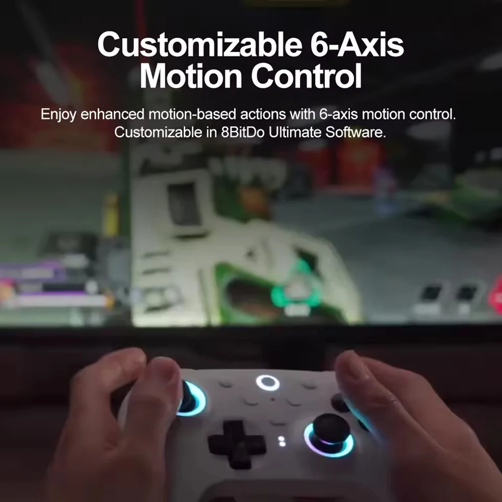 Neues 8BitDo Ultimate 2 Wireless Controller Gamepad mit exklusiver 8-Gang-Technologie TMR RGB-Beleuchtungsjoysticks für PC Android