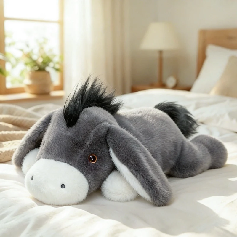 1 unidad de 30/40/60cm, adorable muñeco de peluche de burro acostado, almohada suave de animal de peluche, juguete de burro lindo para sofá, cama, cojín, regalo creativo