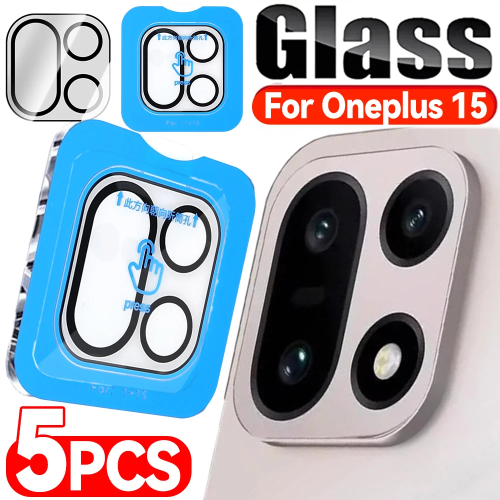 1-5PACK Tempered Glass for OnePlus 15 HD Clear Glass Lens Protector Easy To Install for One Plus 15 Mobile Phone Camera Film