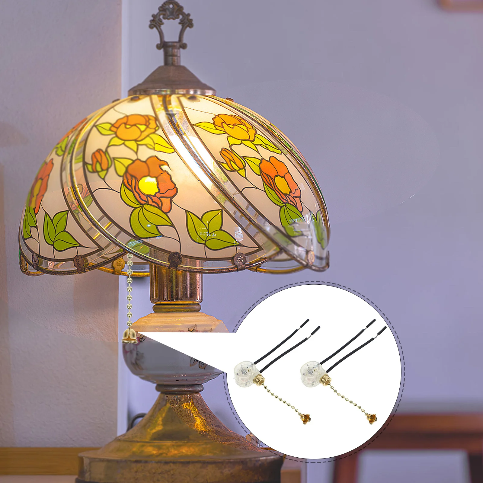 

2Pcs Pull Cord Light Switch for Bathroom Silent Operation Pull Chain Light Fixture Replacement Part Sturdy Insulated Lamp Socket